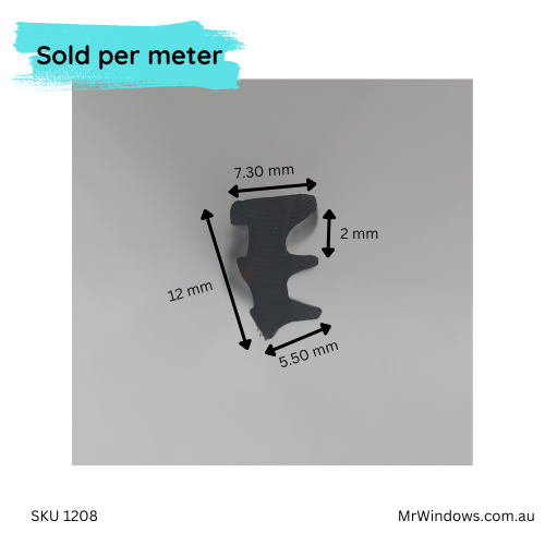 Glazing vinyl - WEDGE 6mm - Sold per metre