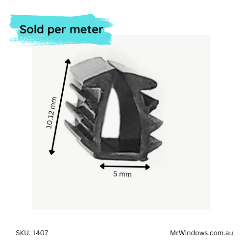 Vinyl - Glazing U (wrap around) Channel Suits 5mm glass thickness