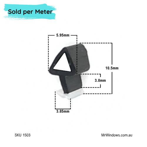 Bifold door rubber seal - suits Trend - Sold per meter