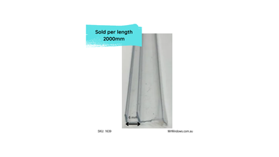Shower water drip rail - suits 6mm glass - sold as 1 meter or 2 meters  length