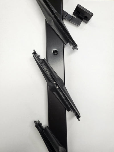 Diamond louvre Gallery - SET  LH/RH Black 725mm HIGH (5 blades)