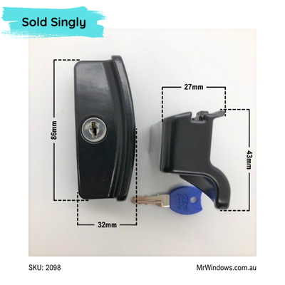 Sliding Window Lock - suits Bradnams/Barron - Replaces DS401 handle