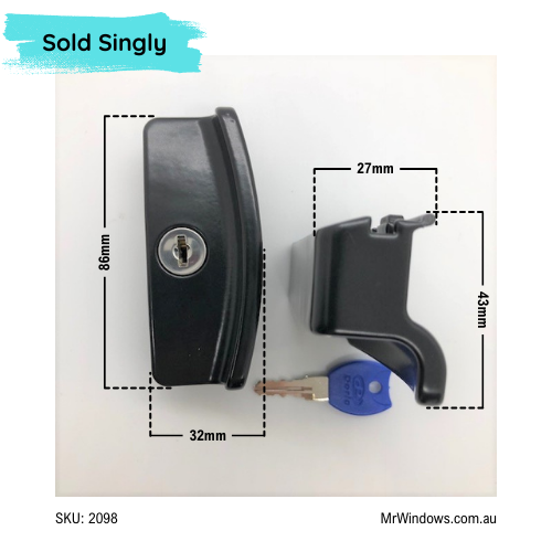 Sliding Window Lock - suits Bradnams/Barron - Replaces DS401 handle