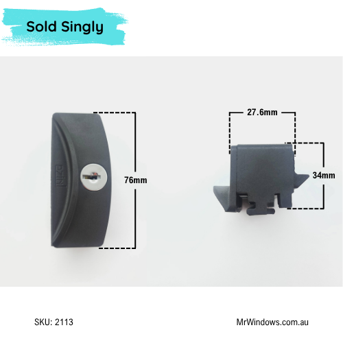Window Handle - Suits Ezial - Keyed Window Catch