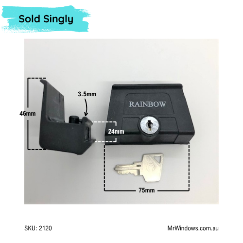 Window Handles - Suits Rainbow- Sold singly- Key locking