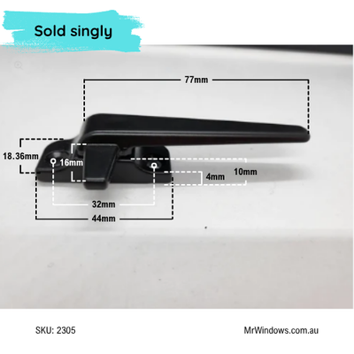 CAM handle by Interlock - low profile - black- Sold singly