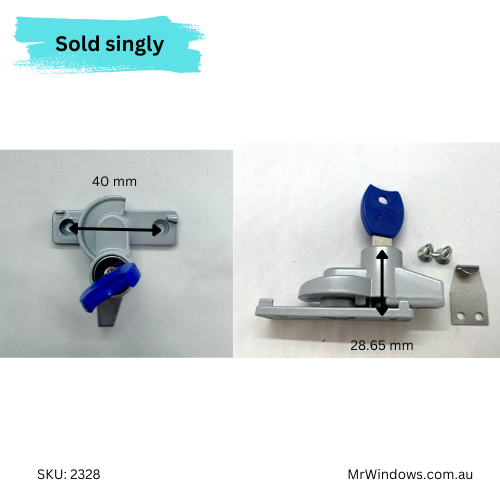 Double hung key lock - Silver - Key #27001