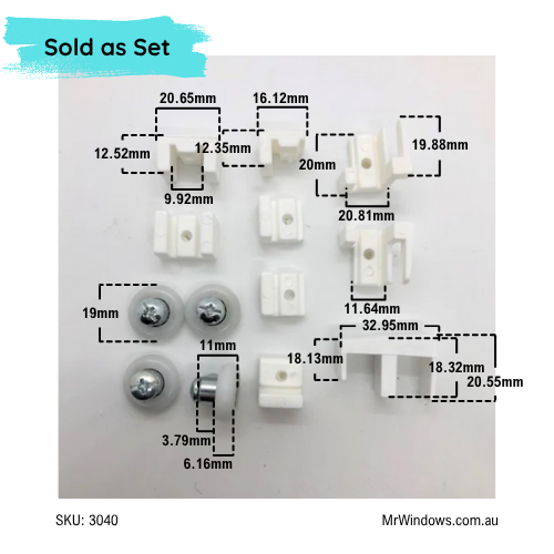 SHOWER kit - sliding block repair kit to suit BETTA / EZY-GLIDE