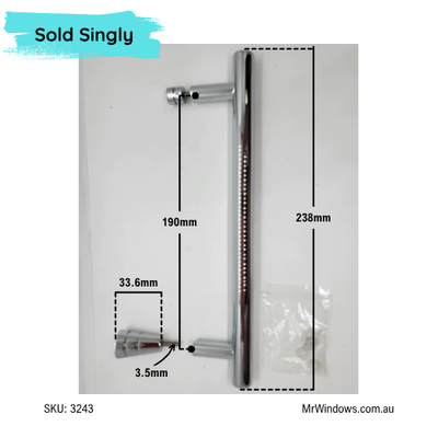 Shower handle - suits Seville showers - Chrome