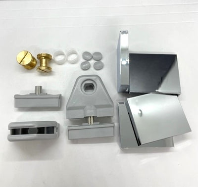 Square frameless pivot clamp system - Polished Chrome