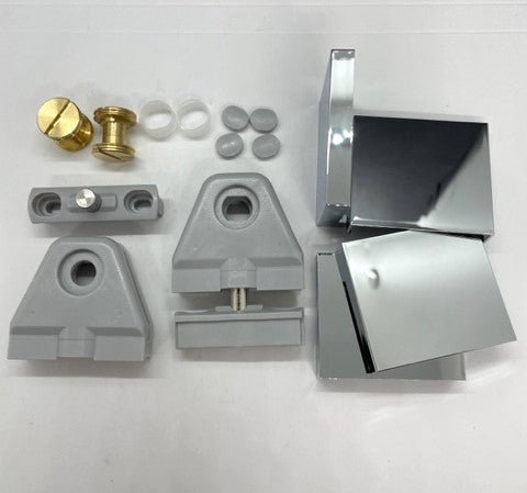 Square frameless pivot clamp system - Polished Chrome