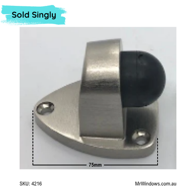 DOOR STOPS triangular, half moon, wall mounted single door stops