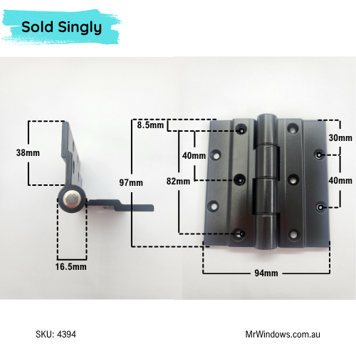AWS bifold hinge - outer hinge - Sold singly