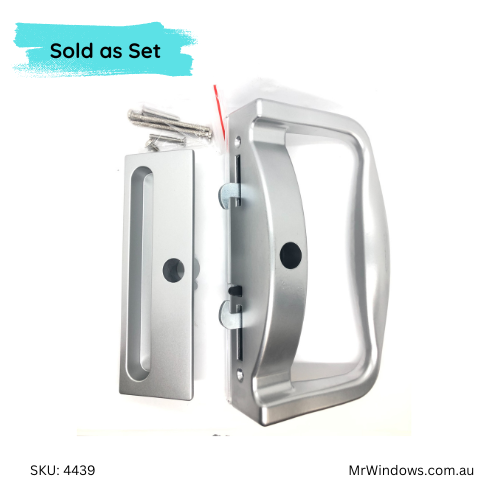 Sliding door lock suits Southern Star Doors - Silver - Black