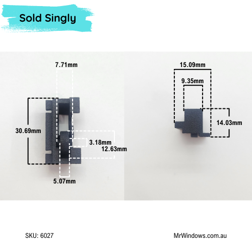 Window carriage and  roller - suit Clearview windows - 3D Printed -  Sold singly