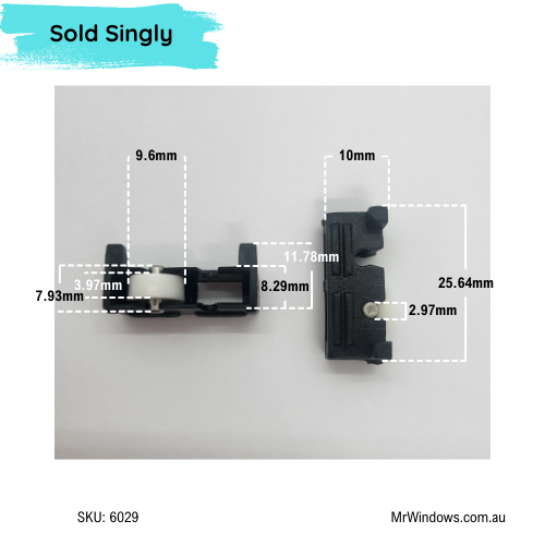 Window rollers - suit Comalco, Wunderlich, Robb&Brown & Frontline