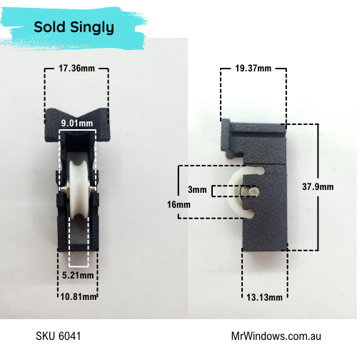 Window Rollers - suit Robb & Brown, Curtain windows - Sold singly