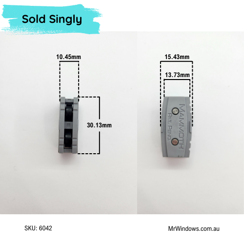 Window rollers - suits Dowell - Mammoth - Wafer Grey- Sold singly