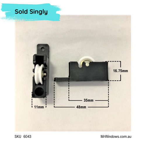 Window rollers - suit Dowell, Nu-Lock aluminium windows- Sold singly