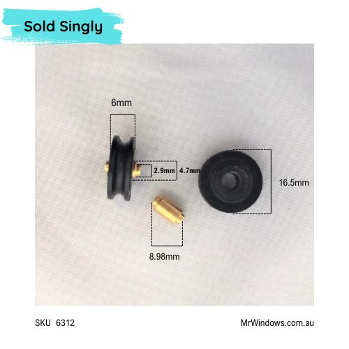 Window roller and axle - DR13 Roller With DR100 Axle - sold singularly