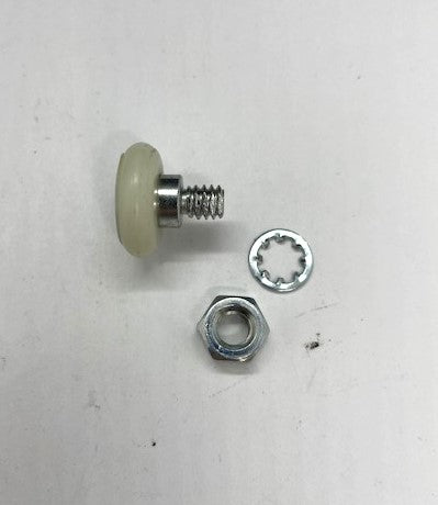 Top hung ball bearing roller with threaded stud + lock washer and nut