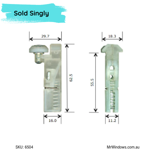 Screen door guide carriages to suit Boral KM cyclone D series top hung sliding