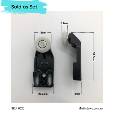 Screen Door Roller - Top Hung suits Bradnams - sold as a SET