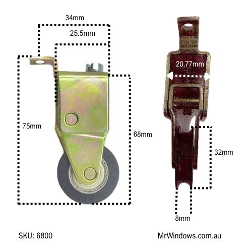 Sliding door roller - suits various brands