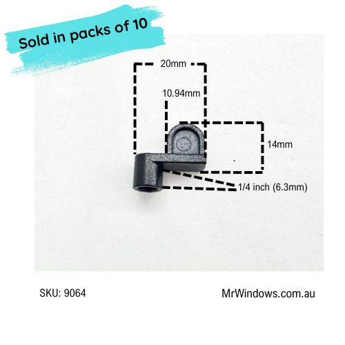 Crl Black 1/4" Diecast Window Screen Clip - sold in packs of 10