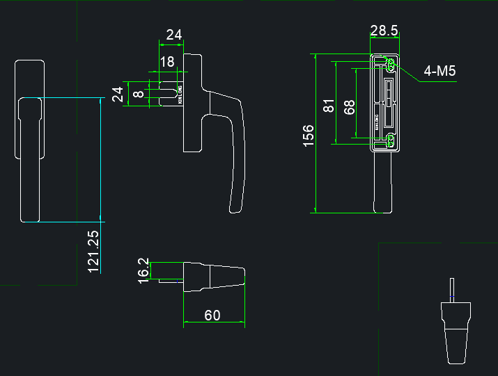 Casement handle - Kinlong multipoint window lock - SPECIAL ORDER