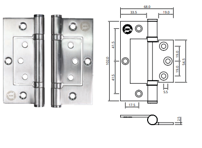 HINGE DH19 Stainless Sintered Bearing Fast Fixed Interfold hinge