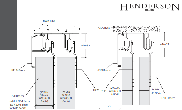 Top Hanger for timber cavity doors - Henderson