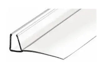 Shower U Channel With Wipe - suits 12mm glass - 2400mm long