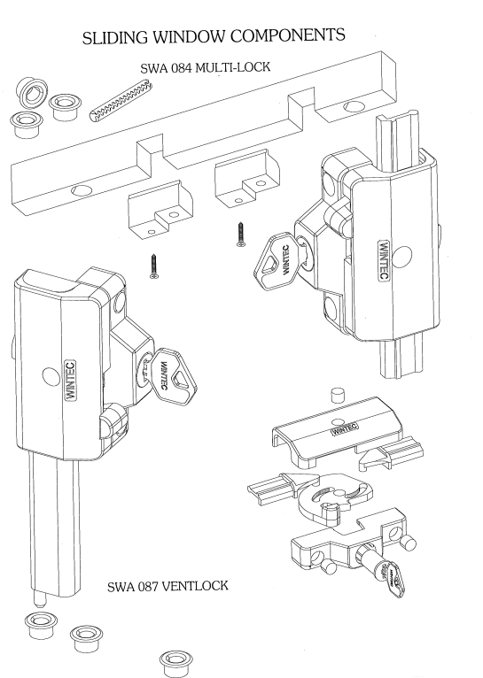 Wintec Multi-Lock/ Vent Lock (All Componentry For Triple-Lock)