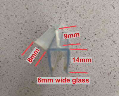 Bradnams NOOD drip mould for 6mm glass - door seal - 1m length