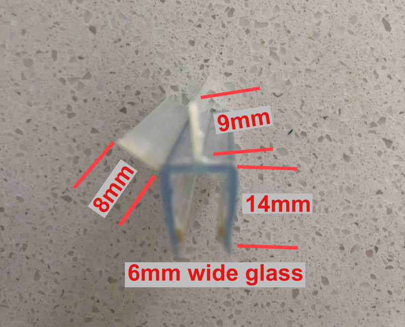 Bradnams NOOD drip mould for 6mm glass - door seal - 1m length