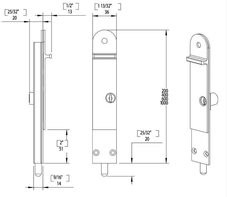 CENTOR drop bolt - SPECIAL ORDER item