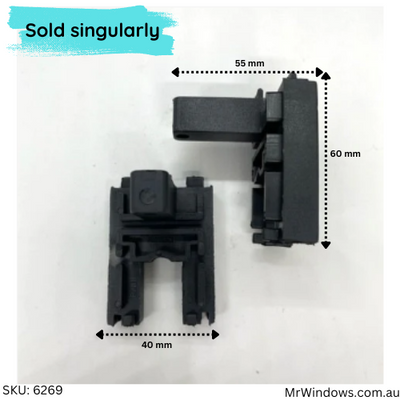 EZIAL 40mm sliding door lockstile end cap- Sold singly