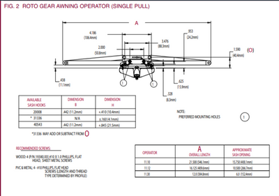 Truth Rotogear awning winder - extends 409mm
