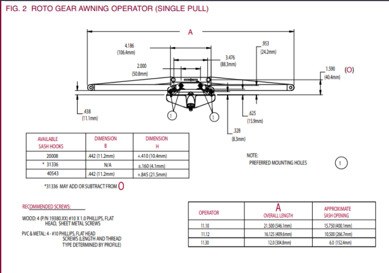 Truth Rotogear awning winder - extends 409mm