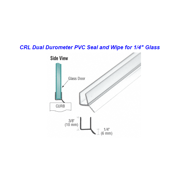 Shower Seal and Wipe - suits 6mm glass - Sold in 2.4 meter Length