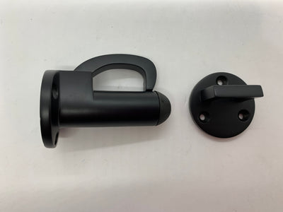 Door stop hook and receiver - Matt black