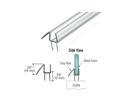 Shower water guard drip seal - suits 8mm glass
