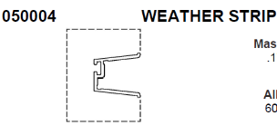 Weather strip to suit G James frame with Breezway louvres