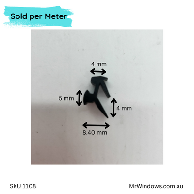 Captive Santoprene glazing wedge- AWS - Sold per meter