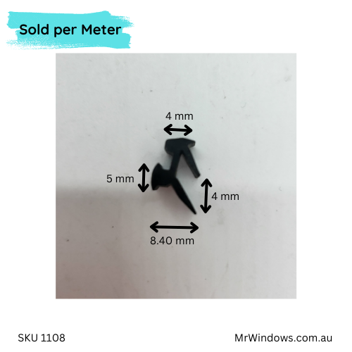 Captive Santoprene glazing wedge- AWS - Sold per meter