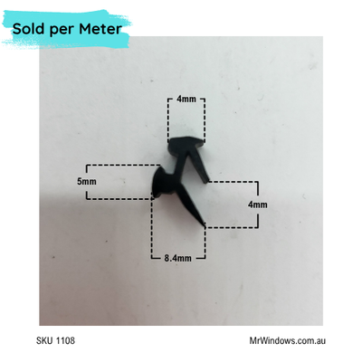 Captive Santoprene glazing wedge- AWS - Sold per meter