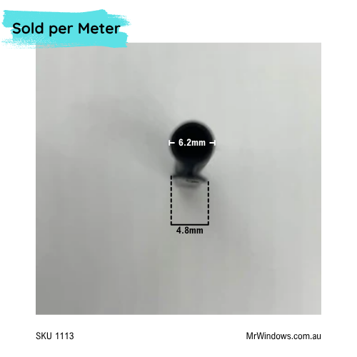 Bulb Seal - 4.8mm backing - Sold per meter