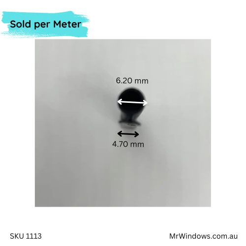 Bulb Seal - 4.8mm backing - Sold per meter