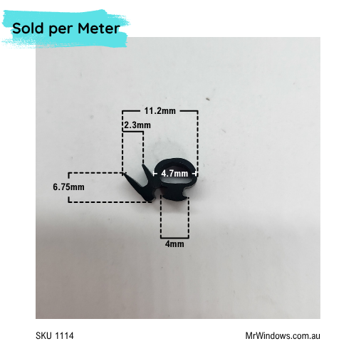Awning bulb seal- AWS - BAL40- Sold per meter